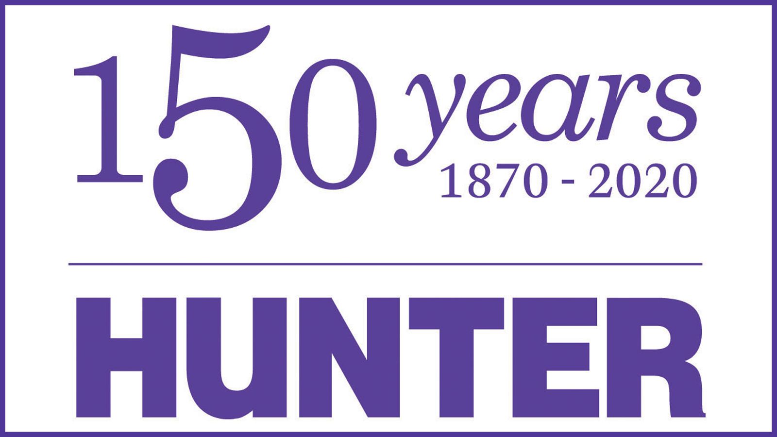 Hunter College 150th anniversary logo