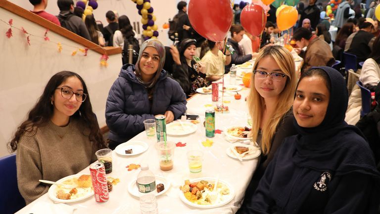 students at Thanksgiving Dinner in 2024