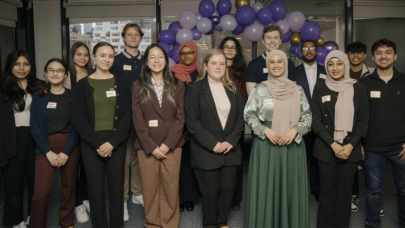 Hunter student business club leadership group photo