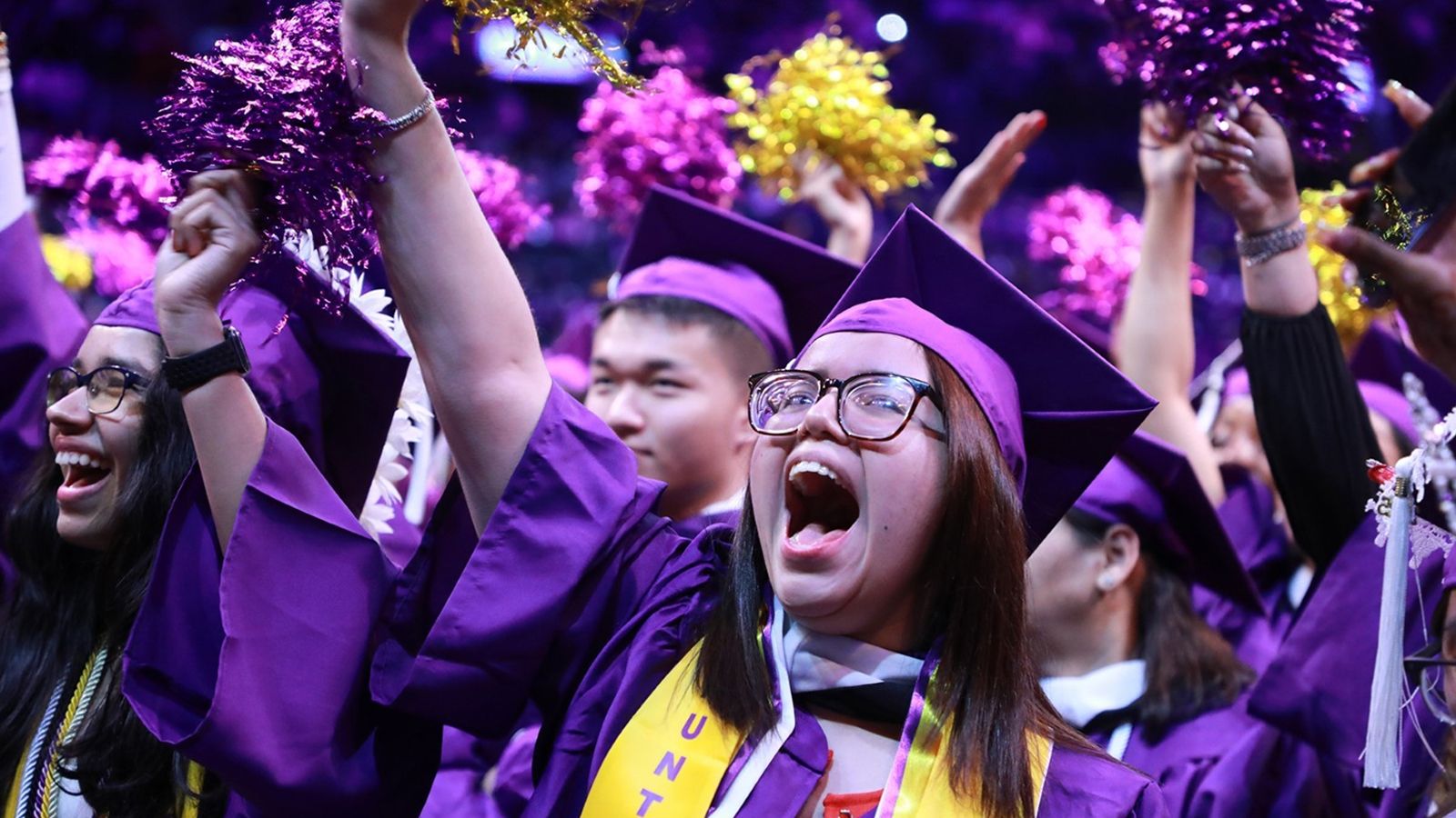 Graduates cheering