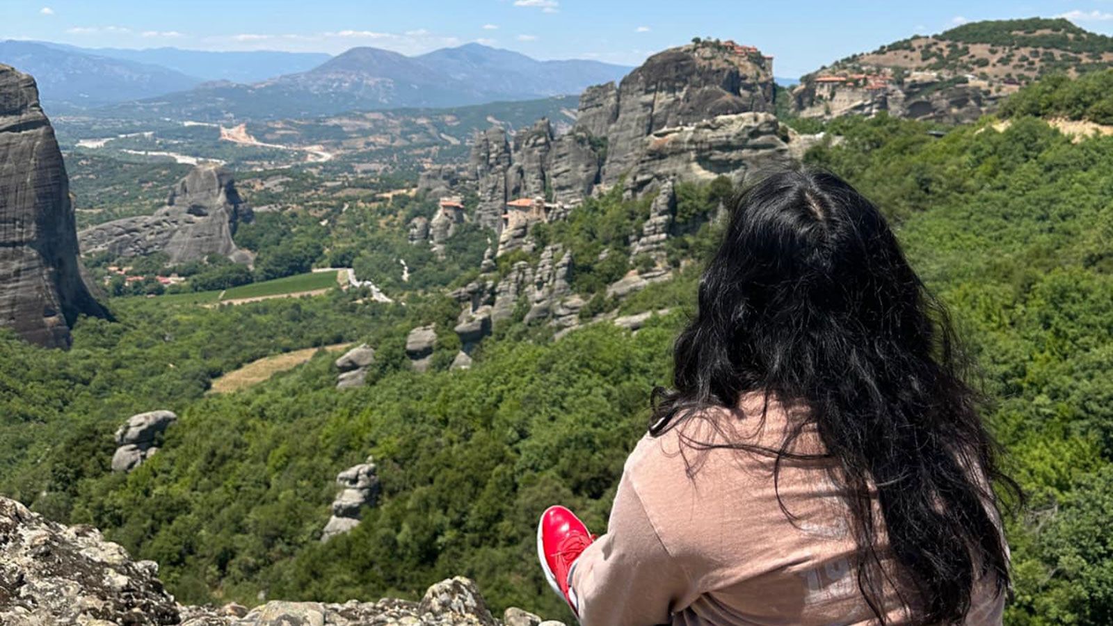 hunter student study abroad at the meteora monasteries in Greece