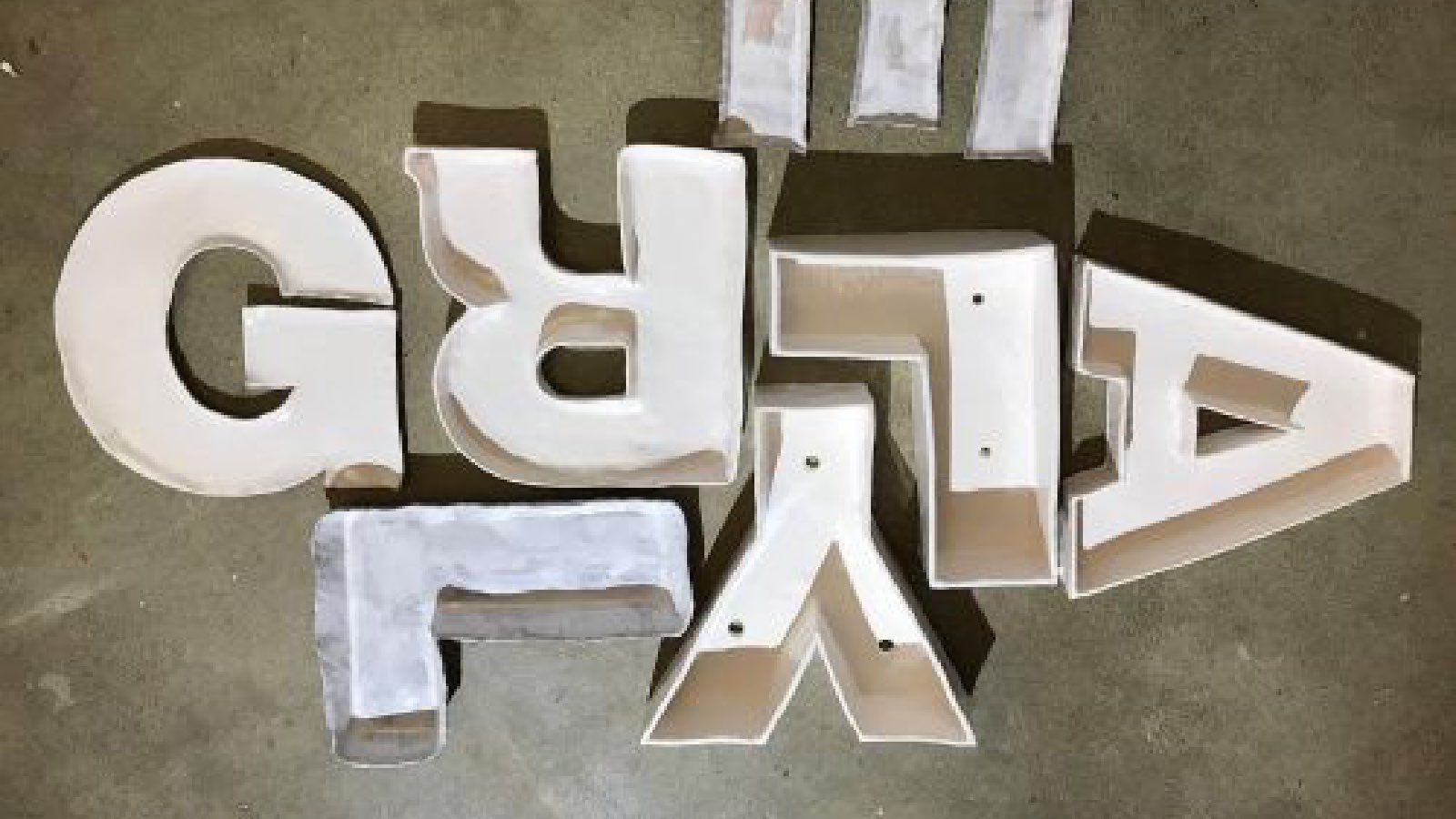 graphic display of 3d letters