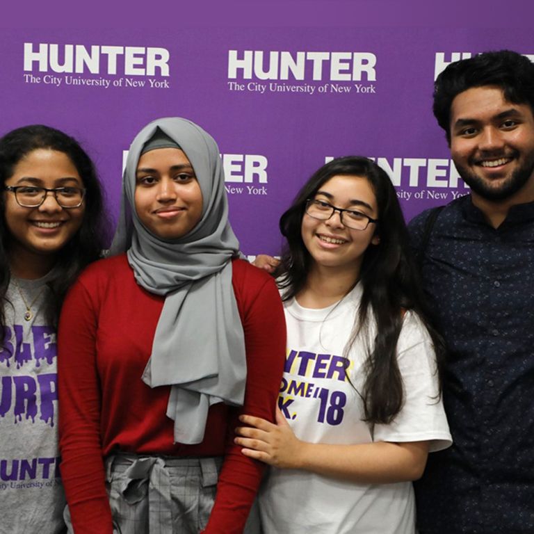Photo of four Hunter transfer students