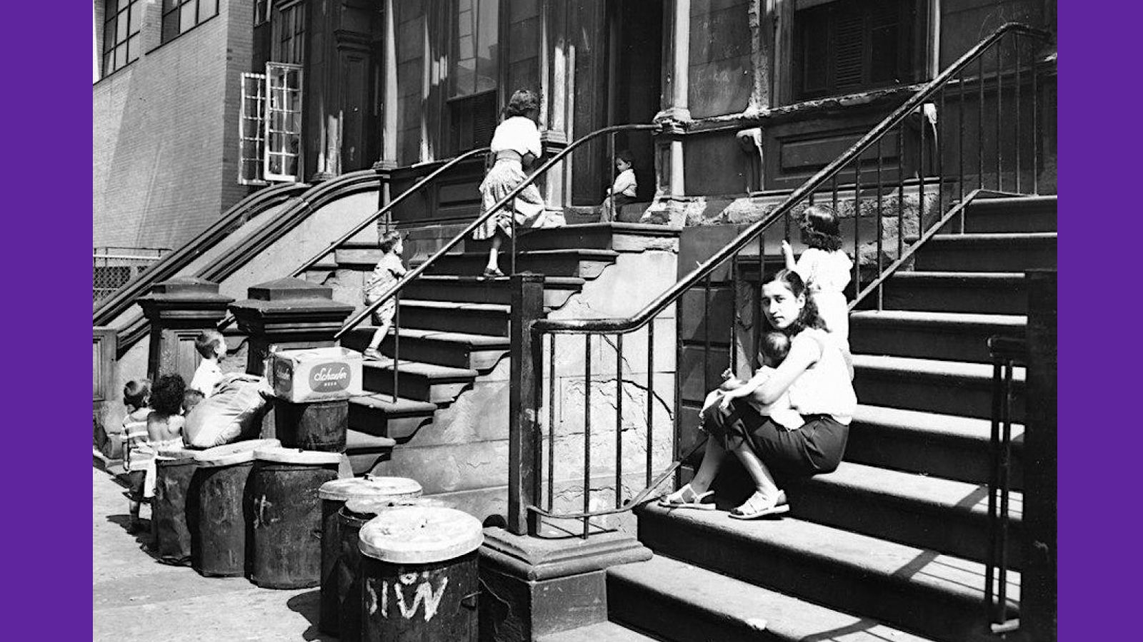 Children on a stoop in NYC.