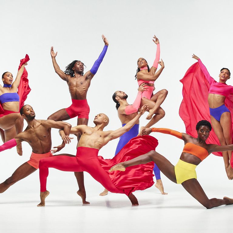 Dancers in bright costumes.