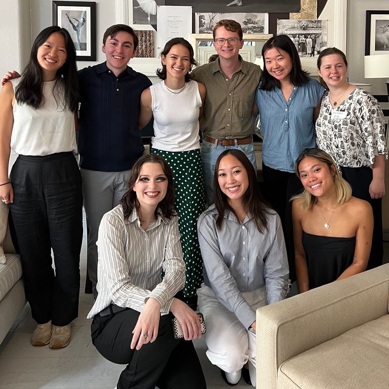 Students pose for photo at the American Ballet Theatre office.