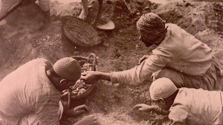 Archaeologists on a dig