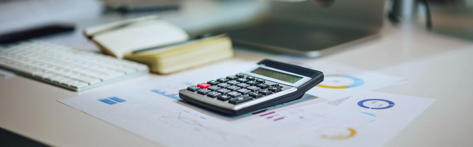 calculator on a desk.