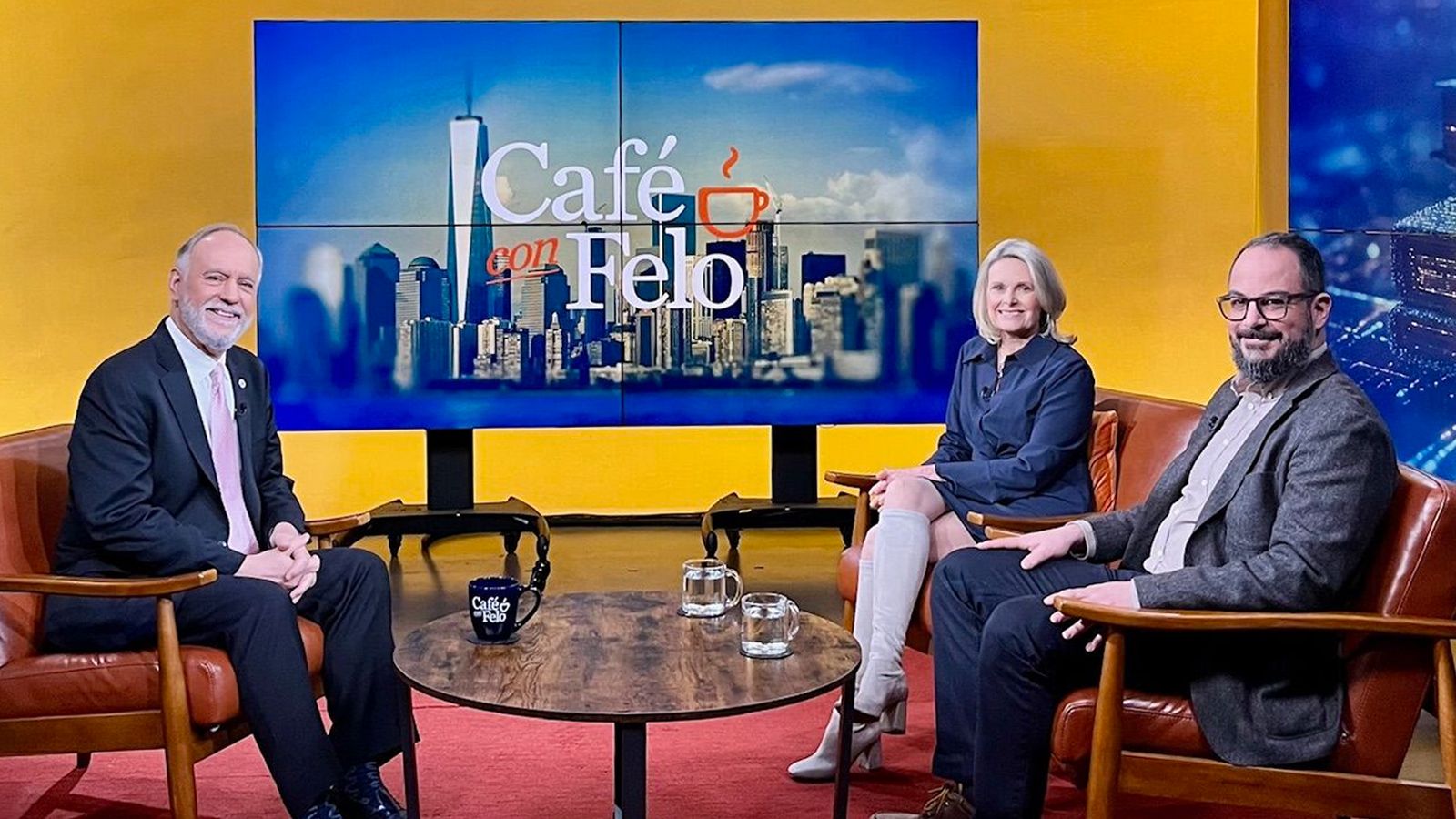 Professor McCarthy on the set of Cafe Con Felo