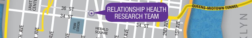 Map of the Relationship Health Research Team location and the surrounding area.
