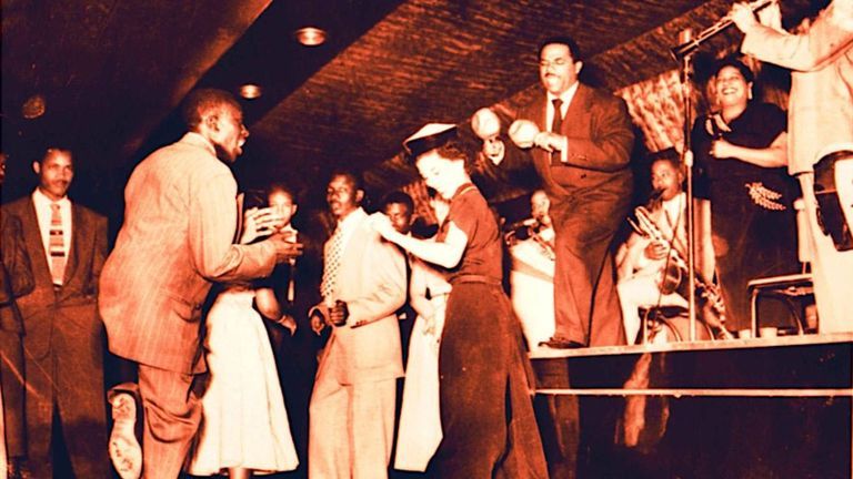Carlos Ortiz Collection. Afro-Cuban musician Machito performing with his band. Center for Puerto Rican Studies Library & Archives, Hunter College, CUNY.