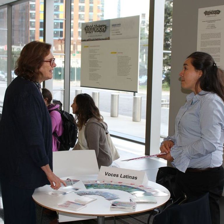 Two people having a discussion