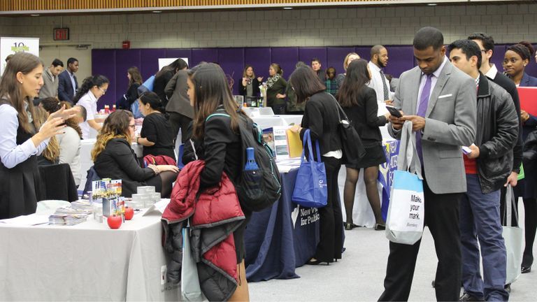 students at career fair event