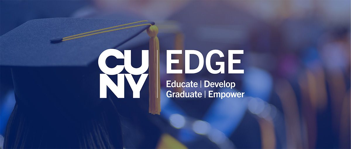 cuny edge with graduation cap background image