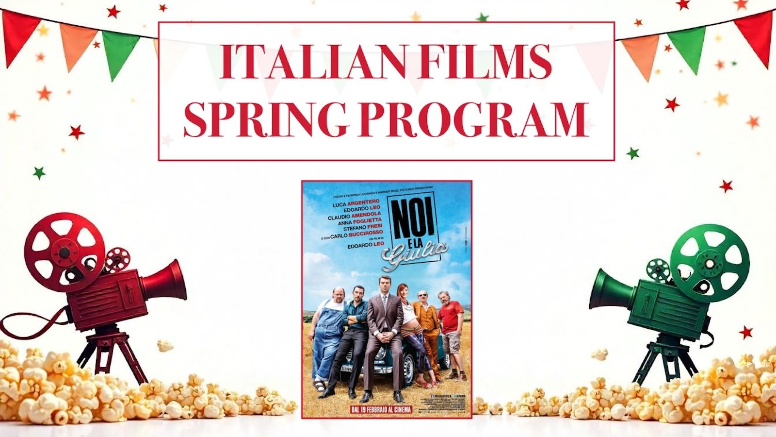 flyer for the screening of film Noi E La Giulia