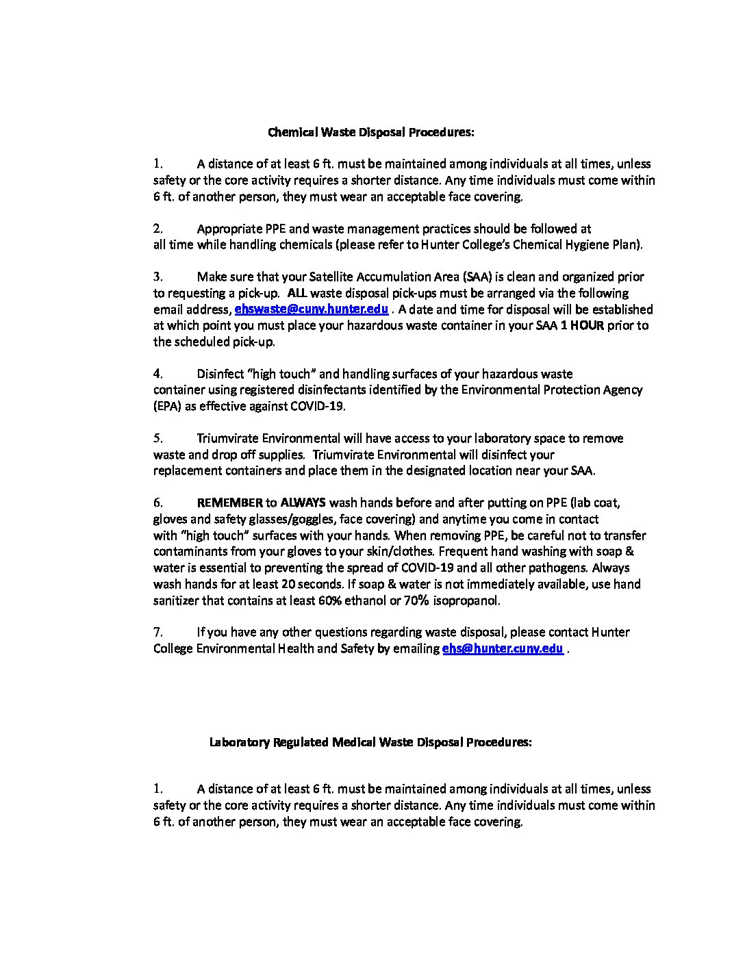 ChemicalWasteDisposalProcedures Hunter College