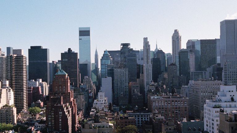 NYC skyline over central park