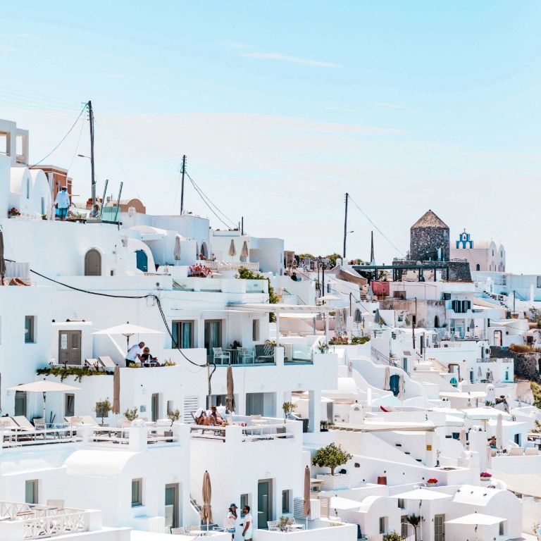 The white city of Santorini