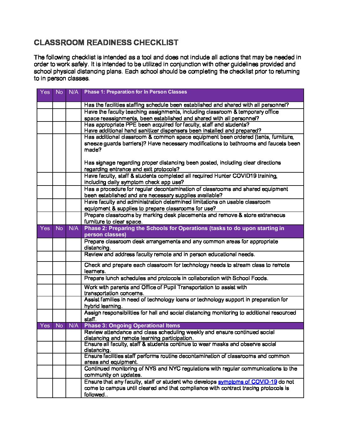 classroom-readiness-checklist-hunter-college