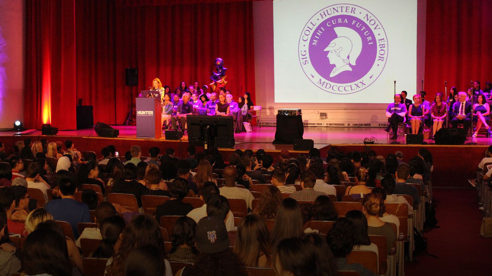 photo - New Hunter students attend Convocation in the North Assembly Hall