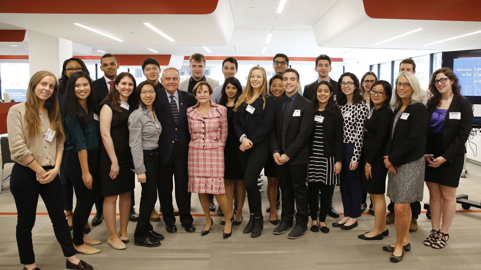 Cooperman Library ribbon cutting group photo