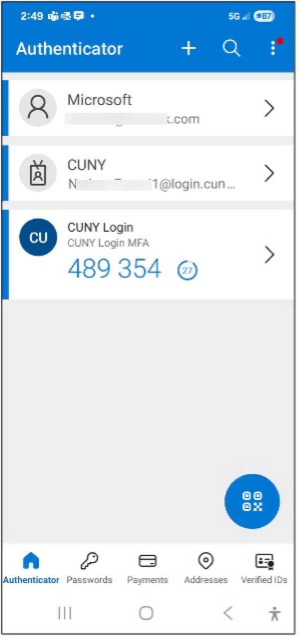 Getting TOTP from MS Authenticator for CUNY MFA prompt