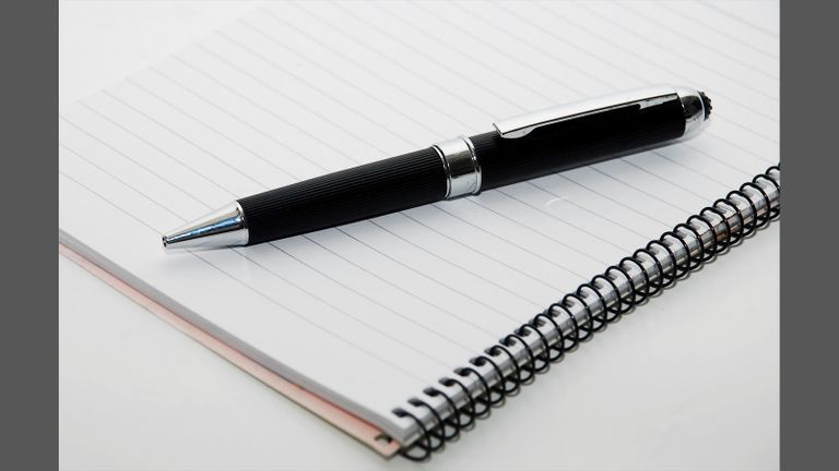 notebook and pen