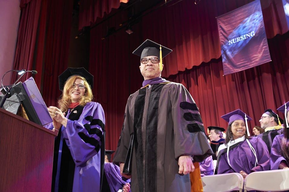 Darren Walker on stage at Hunter commencement 