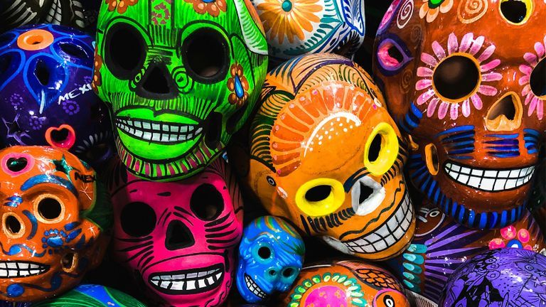 Dia de los muertos sugar skulls.