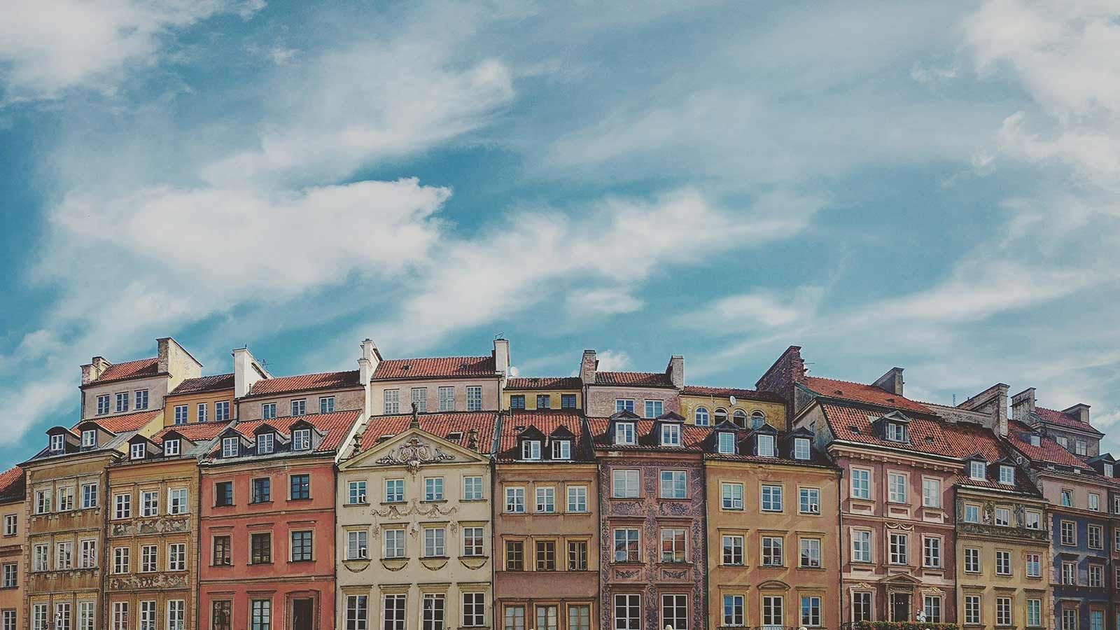 a row of eastern European buildings