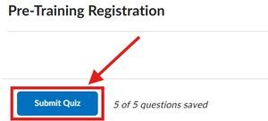 EHS Training submit quiz on brightspace