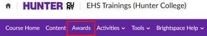 EHS training certificate on brightspace