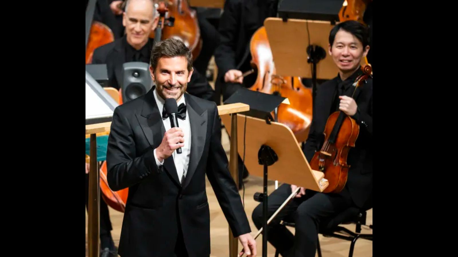 Bradley Cooper on stage at the NY Philharmonic.
