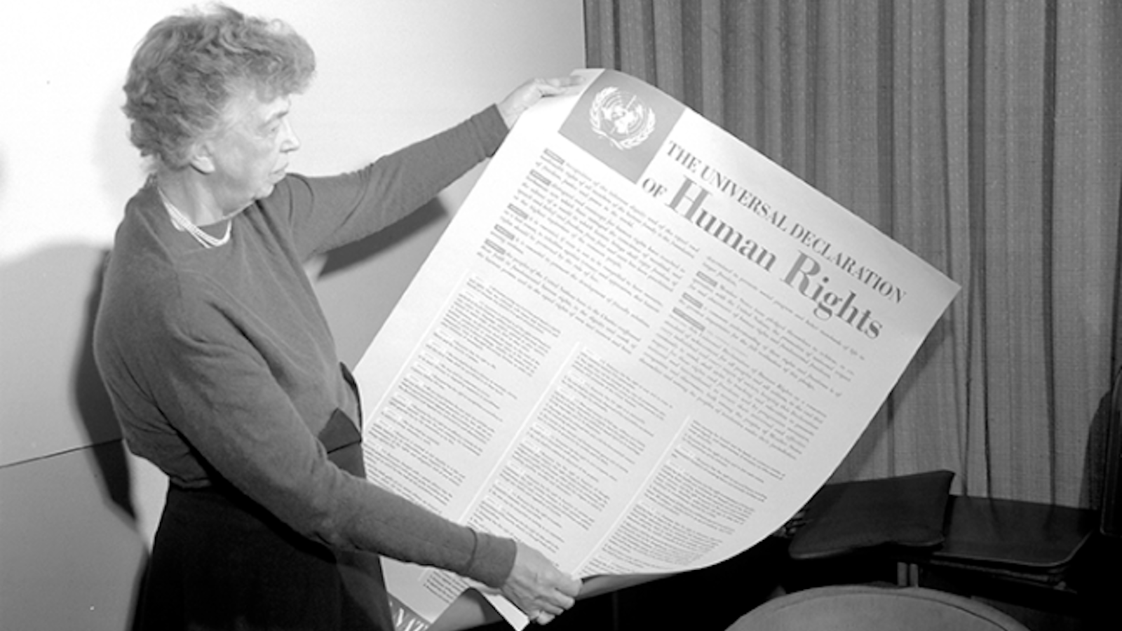 Eleanor Roosevelt with the Universal Declaration of Human Rights