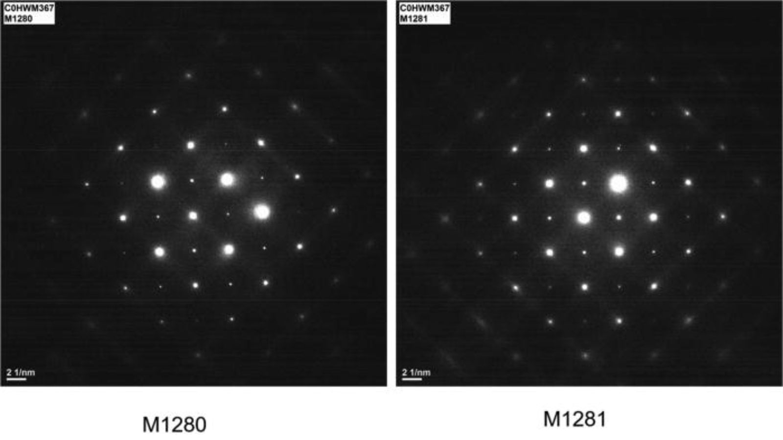 electron diffraction patterns