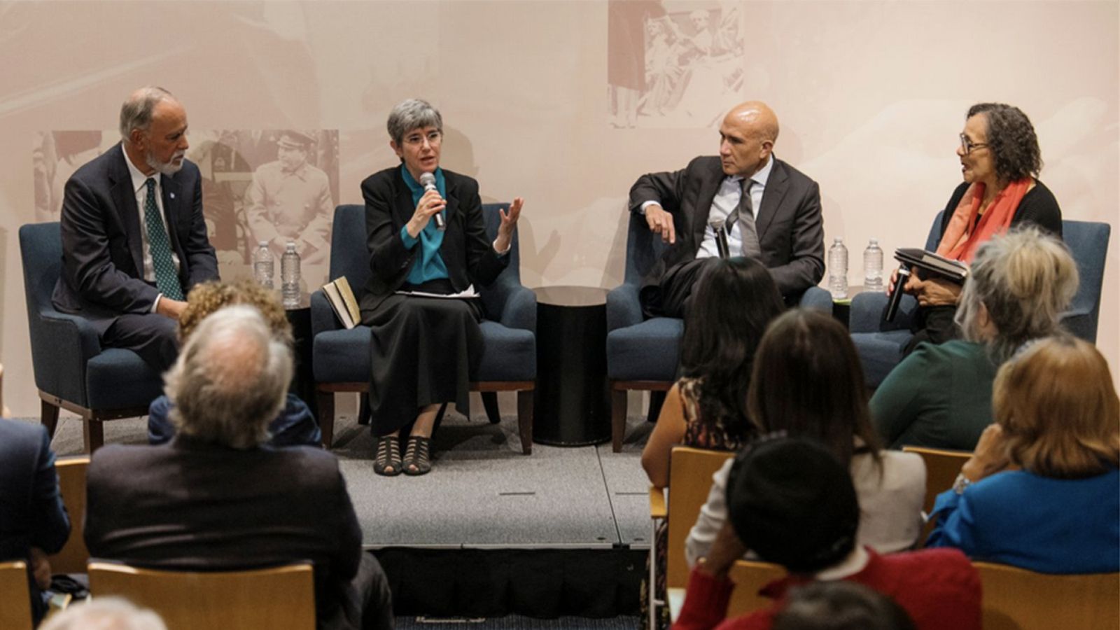 Chancellor Félix Matos Rodriguez, Professor Susan Sturm, Russell Sage Foundation President Bruce Western, journalist Carol Jenkins.