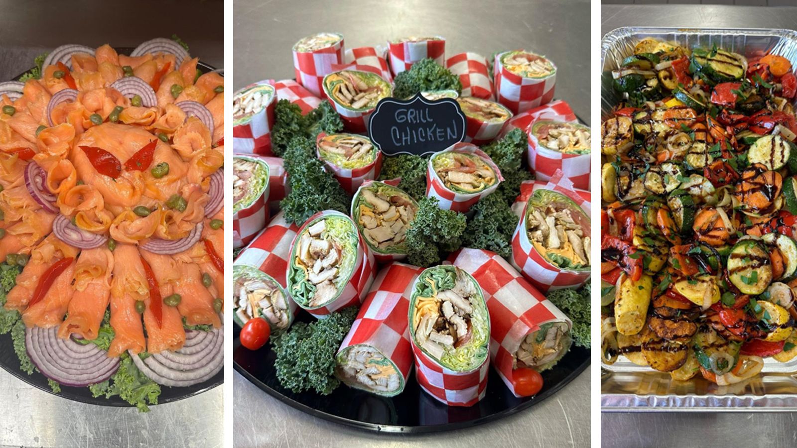 A collage of dishes from the new cafeteria