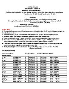 Final-Exam-Schedule-Sp21 | Hunter College