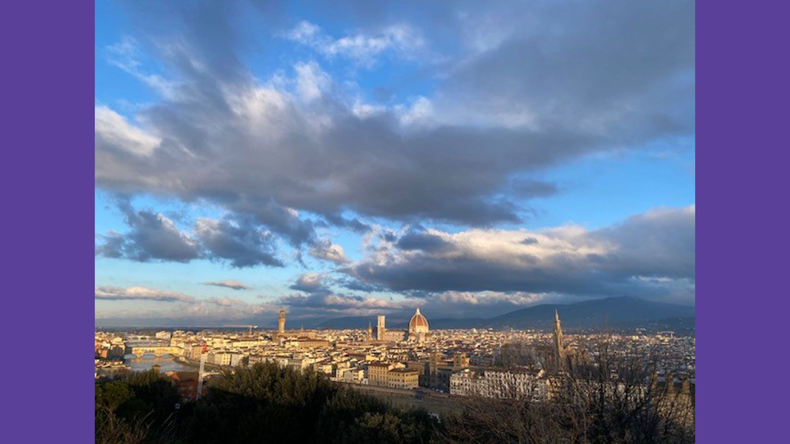 Florence landscape with beautiful clouds