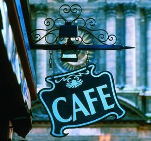 Photo of a sign for a cafe