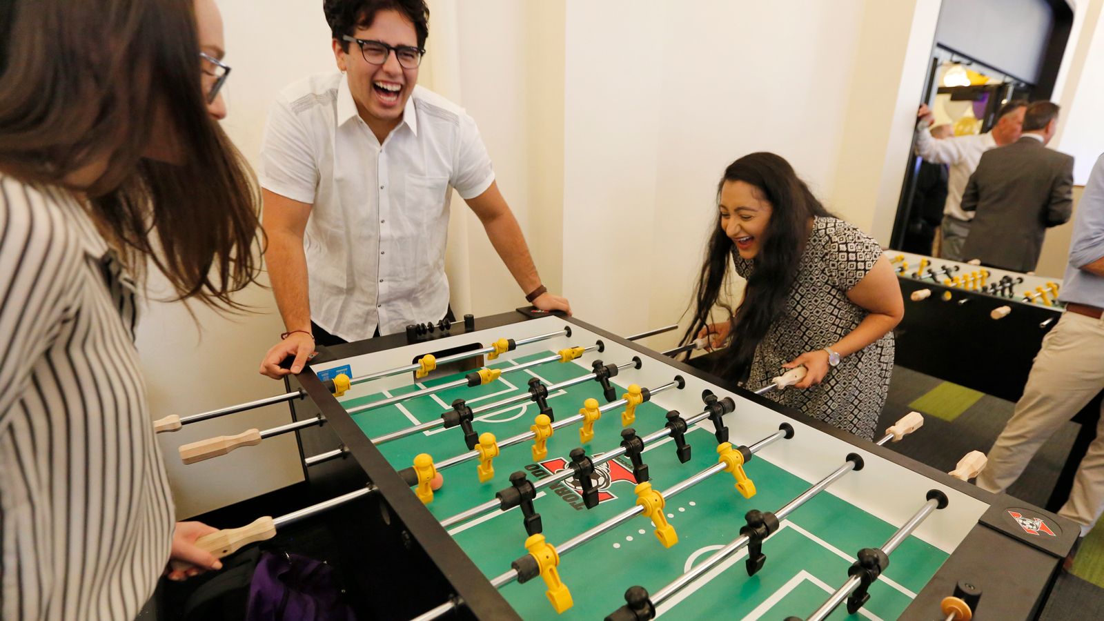 Photo - Hunter students play games in the Student Union Game Room.