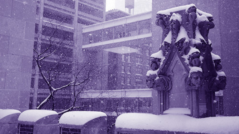 Hunter during the snow