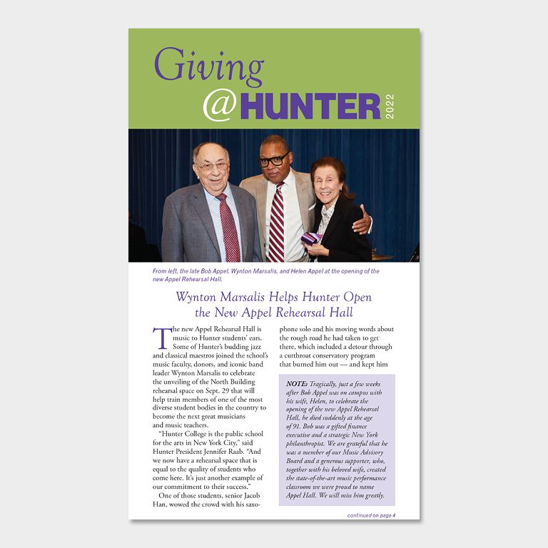 Cover of Giving at Hunter Magazine 2022 Edition