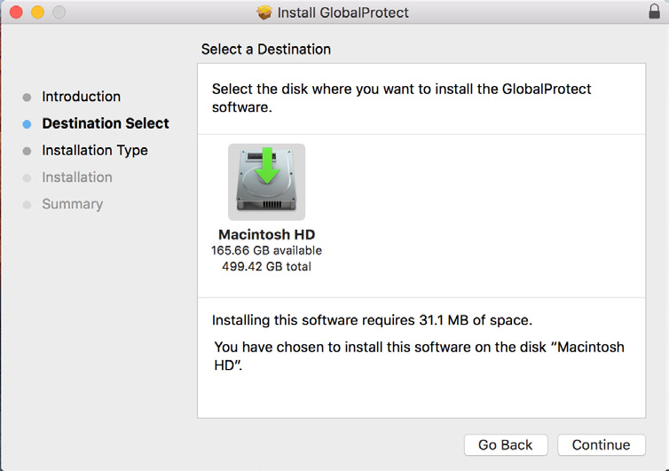 Installation screenshot