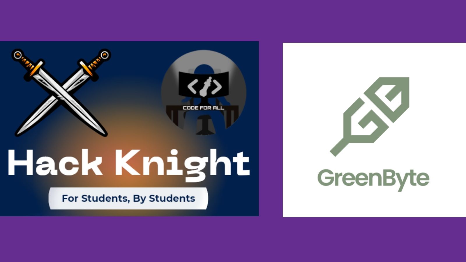 Hack Knight event logo and GreenByte logo