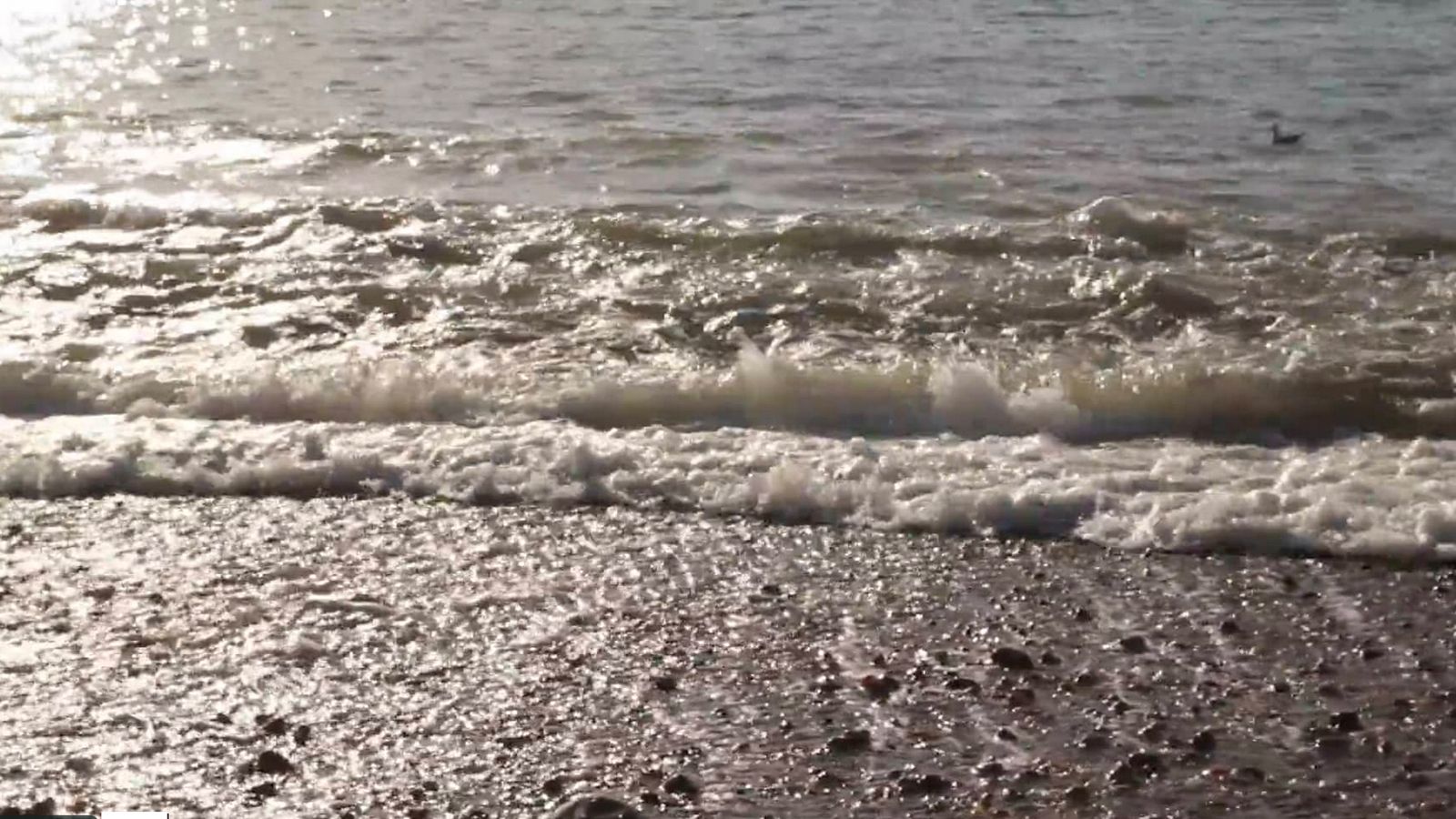 waves crashing on the shore