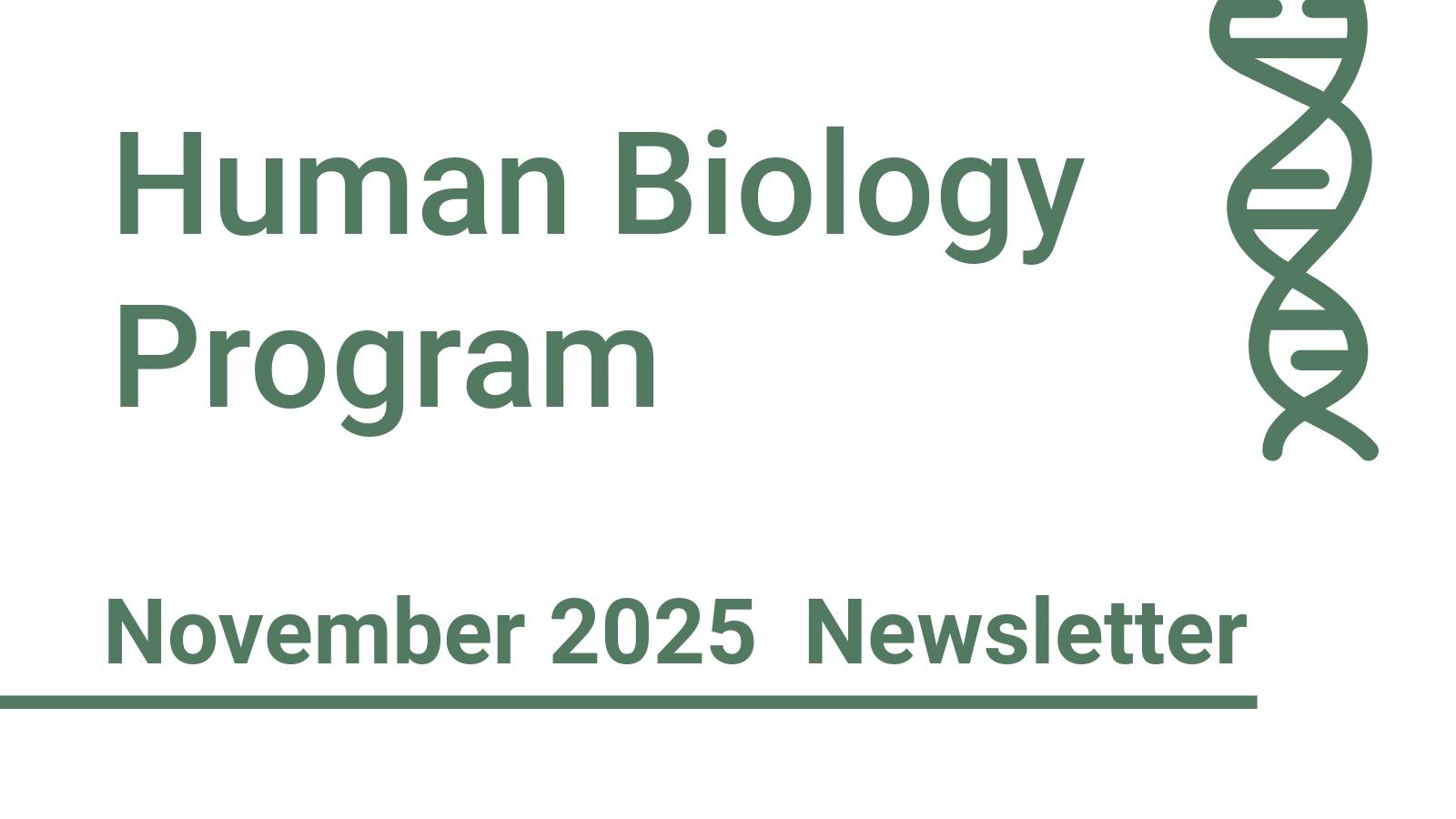 Human Biology Program November 2025 Newsletter