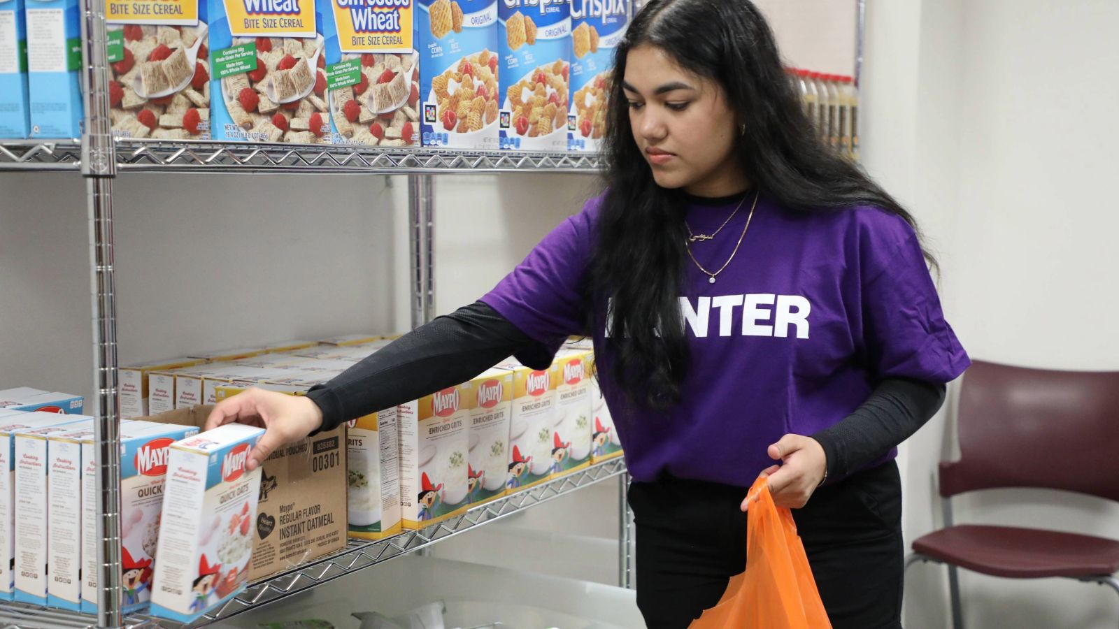 hunter college purple apron food pantry