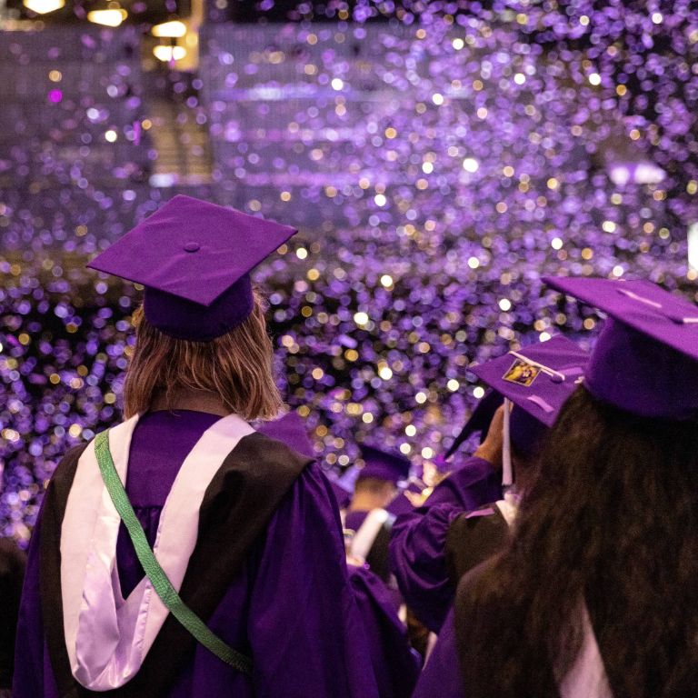 students at commencement ceremony