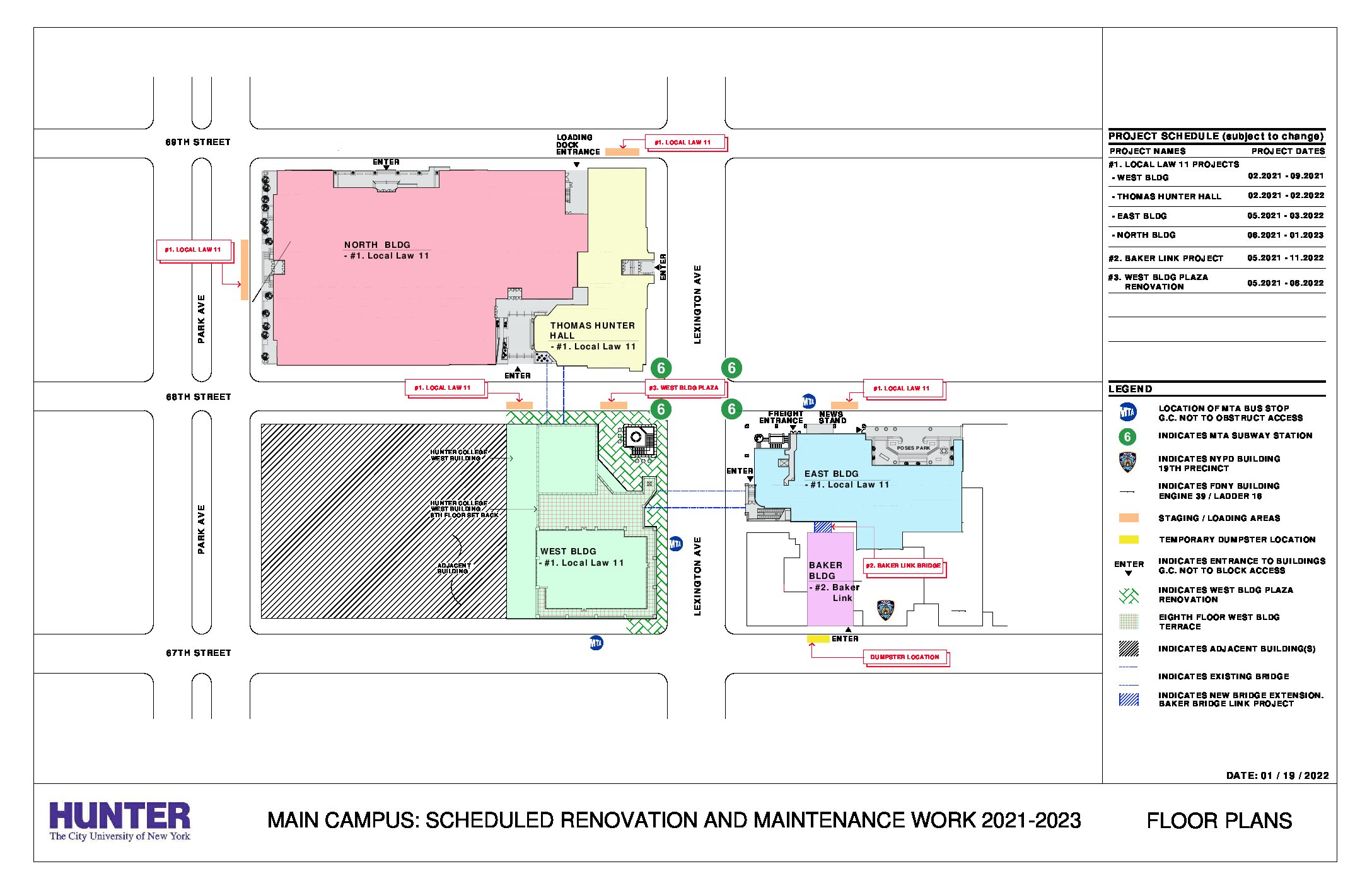 Hunter CollegeScheduled Renovation and maintenance work 20212023